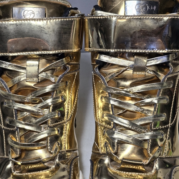 RADII Liquid Gold Bar Lace Up Hook & Loop High Top Sneakers Shoes Men's Size 9 - Picture 12 of 14